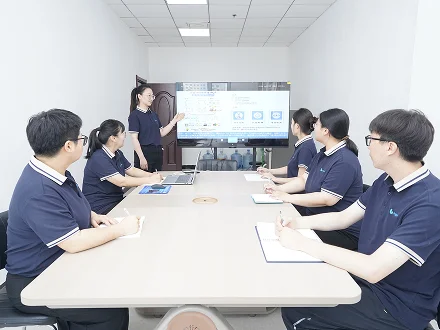 Our team engages in internal communication and work discussions