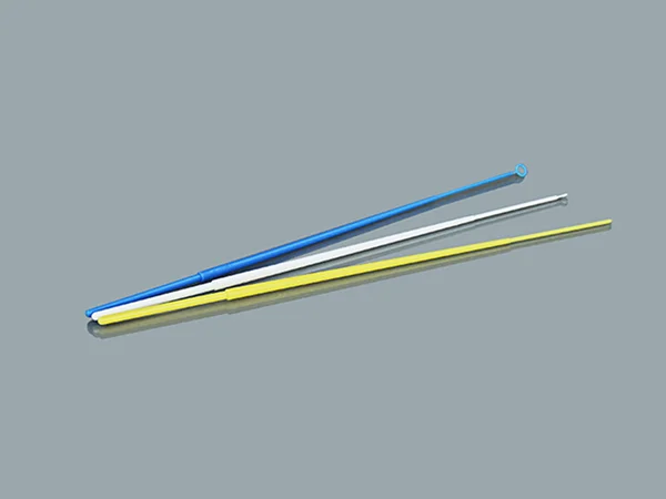 Multiple disposable inoculating loops and needles in various colors.
