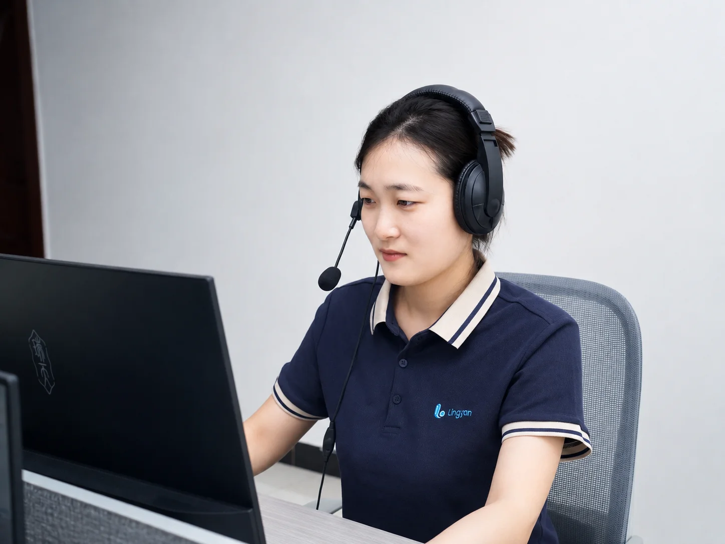 Customer service representative communicates with customers while following order progress.